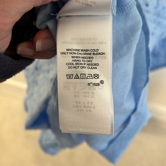 Lauren Ralph Lauren Blue eyelet midi-dress w/ belt, size 14 excellent condition - Picture 9 of 11